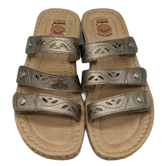 Earth Spirit | Shoes | Earth Spirit Rubi Bronze Slip On 3 Strap Sandals | Poshmark